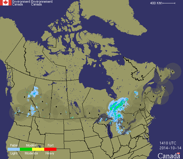 Radar, courtesy of Environment Canada Radar, courtesy of Environment Canada
